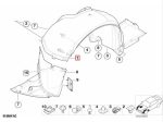 BMW E46 Coupe Inner Fender Liner Bagian Belakang Roda Depan KANAN - Gambar 4
