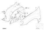 Original BMW E53 X5 Inner Fender Liner Roda Depan KANAN 51718402444 - Image 4