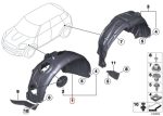 Original MINI Countryman R60 R61 Inner Fender Liner Cover Depan KANAN - Gambar 4