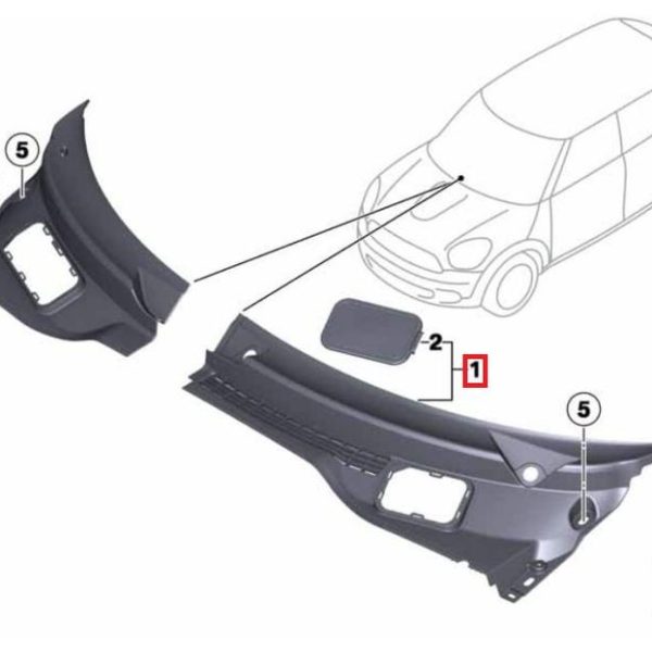 Original MINI R60 R61 Apron Cover Bawah Wiper Deck Cowl Kiri + Kanan