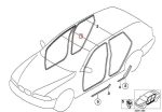 Original BMW E53 X5 Weatherstrip Karet Seal Pintu DEPAN - Black