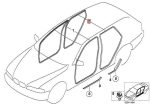 Original BMW E53 X5 Weatherstrip Karet Seal Pintu Belakang 51727025580