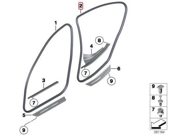 Original BMW F10 Weatherstrip Karet Seal Body Pintu Belakang