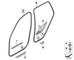 Original BMW F25 X3 Weatherstrip Karet Seal Body Pintu Depan