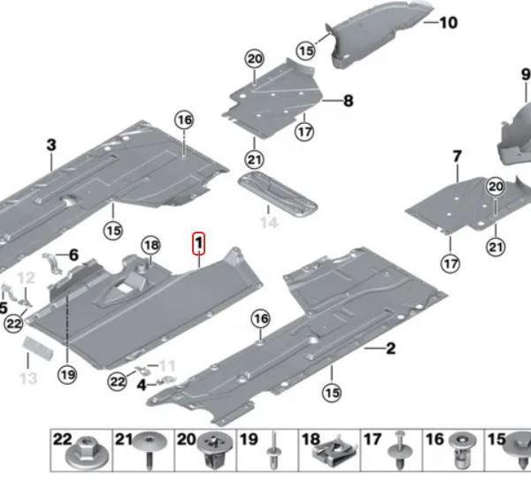 BMW F87 M2 Cover Penutup Kolong Gearbox Transmisi Mobil Cover Bawah