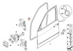 Original BMW E70 X5 Weatherstrip Karet Seal Pintu DEPAN Kiri / Kanan - Image 4