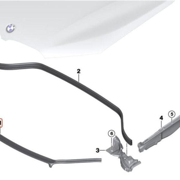 Original BMW F48 X1 Cover Seal Karet Depan Kap Mesin 51767329384