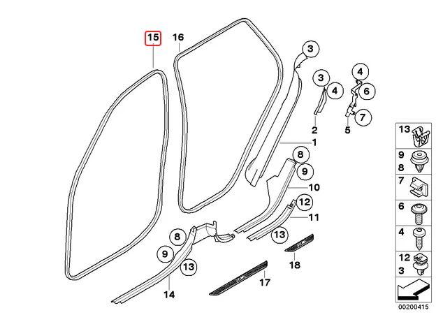 51767333813_A Original BMW E70 X5 Weatherstrip Karet Seal Body Pintu DEPAN - Image 1