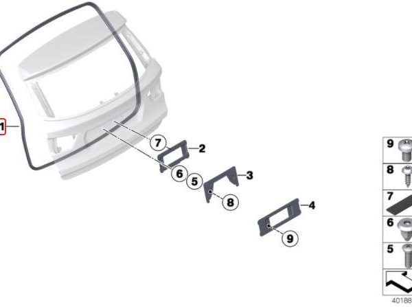 Original BMW F26 X4 Weatherstrip Karet Seal Pintu Bagasi Belakang