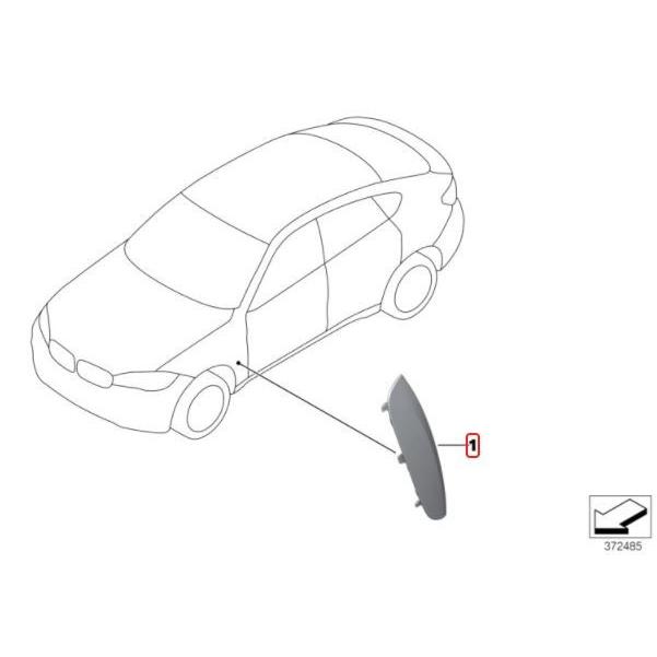 Genuine BMW F16 BX6 Chrome Fender Gril Airduct Cover Trim KANAN