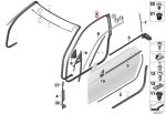 Ori BMW F32 F82 M4 Coupe Weatherstrip Karet Seal Body Pintu Depan KIRI