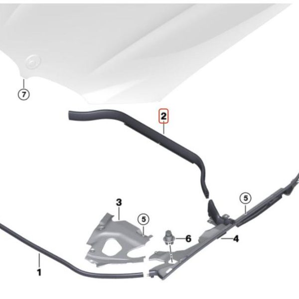 Original BMW G01 X3 G02 X4 Cover Seal Karet Kap Mesin Belakang Tengah