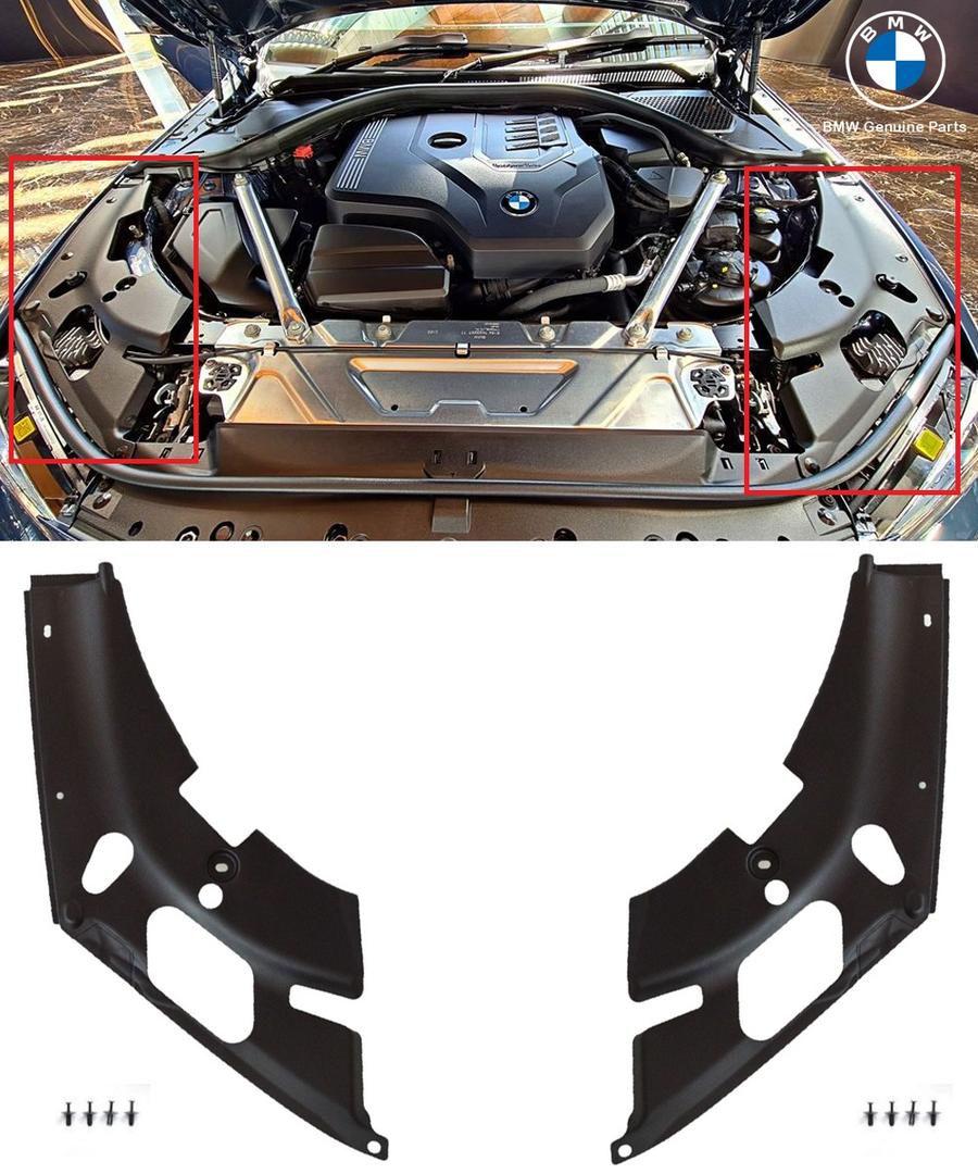 51769883647-48,(8X51118174185)_A Original BMW G22 G23 G26 Cover Seal Ruang Kap Mesin Headlamp Lampu Depan FULL SET + CLIP - Image 1