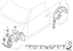 MINI R55 R56 Plastic Cover Lampu Inner Fender Liner Depan 51772751776 - Gambar 4