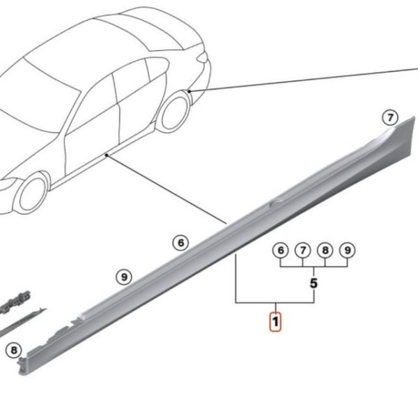 Ori BMW G20 330i M Sport Side Skirt Panel Trisplang KIRI 51778099909