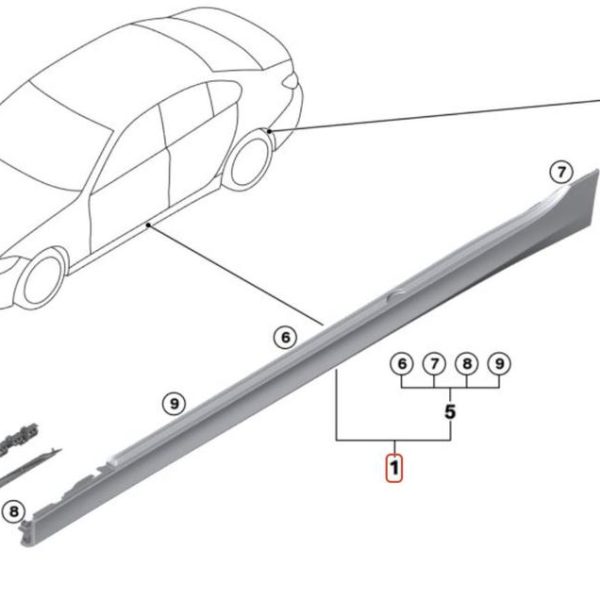 Ori BMW G20 320i Side Skirt Rocker Panel Trisplang KIRI 51778493951