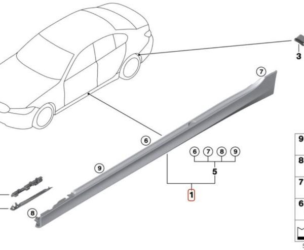 Ori BMW G20 320i Side Skirt Rocker Panel Trisplang KANAN 51778493952