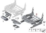 BMW F30 F34 F36 F80 M3 Rangka dan Rel Jok Elektrik Depan KANAN