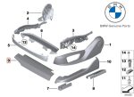 Original BMW F02 Cover Trim Tutup Bawah Jok Black Depan KANAN