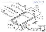 Original BMW E53 E70 X5 Karet Seal Rubber Boot Sunroof Samping Depan - Gambar 5