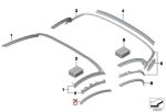 BMW E89 Z4 Outer Weatherstrip Karet Lis Atap Jendela Pintu Depan