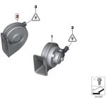 Original BMW E53 X5 Horn Klakson Nada Rendah , Low pitch - Gambar 5