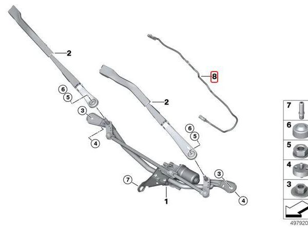 BMW G20 G21 Washer Nozzle Selang Air Wiper Kaca Depan Driver KANAN