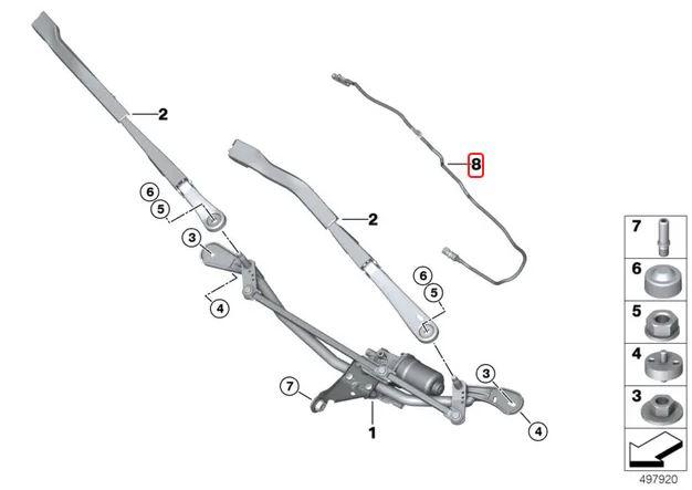 61619478359_A BMW G20 G21 Washer Nozzle Selang Air Wiper Kaca Depan Driver KANAN - Image 1