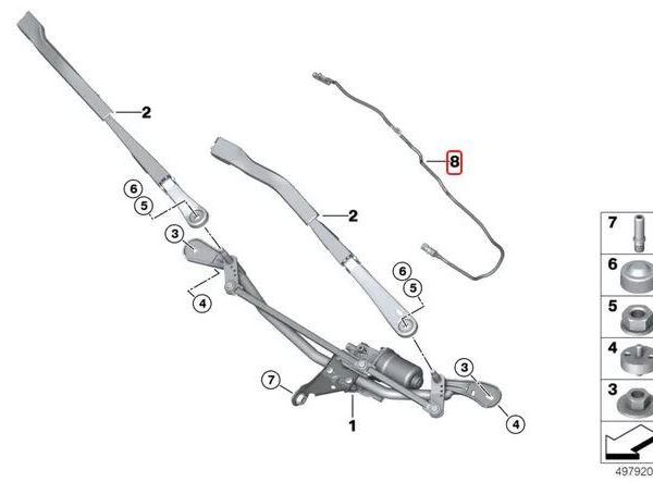 BMW G20 G21 Washer Nozzle Selang Air Wiper Kaca Depan KIRI