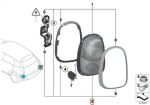 Original MINI Countryman R60 Chrome Tail Light Lampu Belakang KANAN - Image 5