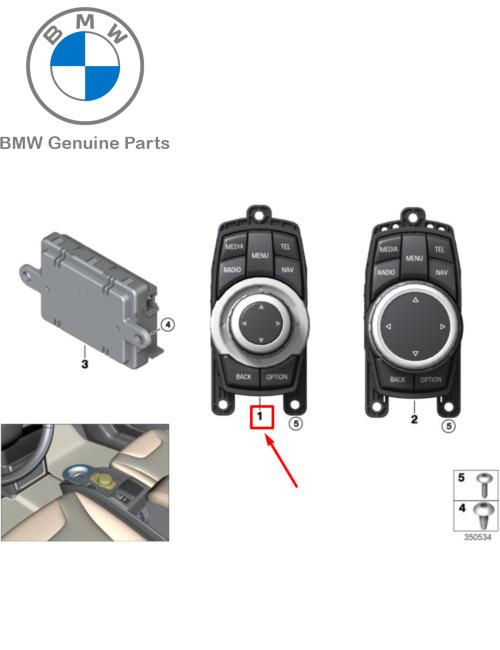 65827938324_A Original BMW F45 F46 F48 X1 iDrive Touch Controller 65827938324 - Image 1
