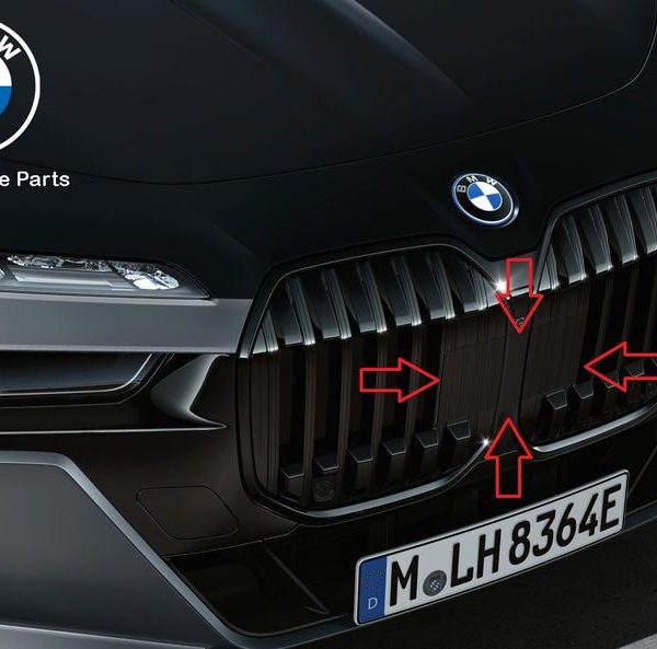 Original BMW G60 G61 G70 7 Series Radar Cover for M Gloss Black Grille Grill