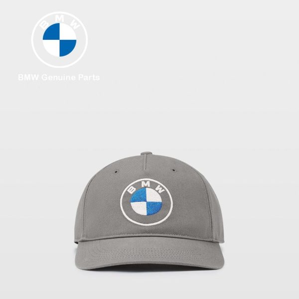 Original BMW Dot 5 Panel Baseball Cap Topi Unisex Light Grey 2023