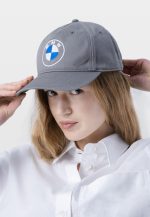 Original BMW Dot 5 Panel Baseball Cap Topi Unisex Light Grey 2023 - Image 4