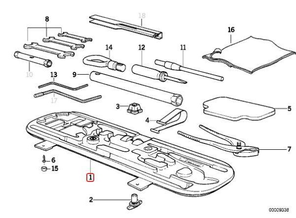 Original BMW E36 Tool Box Kotak Toolkit Bagasi 71111182366
