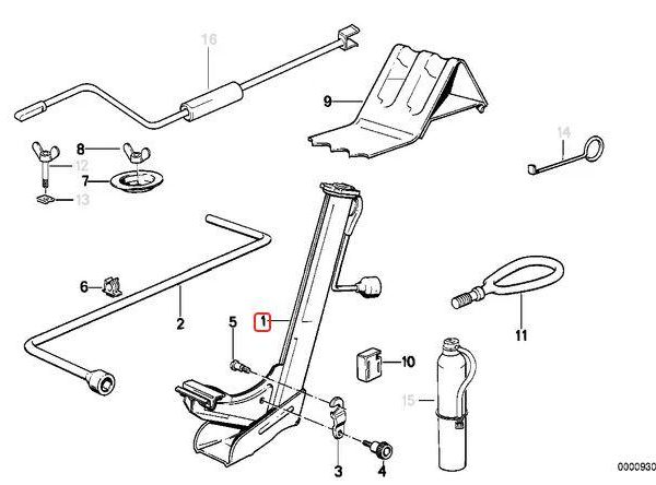 Original BMW E24 E28 E30 Jack Tool Dongkrak Mobil