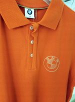 Original BMW Logo Kaos Polo Shirt Orange Size L 80142466164 - Gambar 4