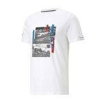 Original BMW M Motorsport Car Graphic Kaos T-Shirt Pria Putih Size M