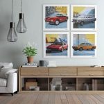 Original BMW Classic Canvas Art Print Set Bingkai Kanvas Dinding