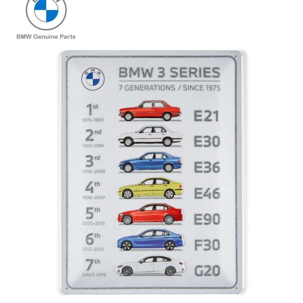 Original BMW 50 Jahre 3 Series 7 Generation Garage Metal Sign Freude Am Fahren Plat Pajangan Dekorasi Dinding Ulang Tahun Ke 50 Seri 3 - BMW Collection