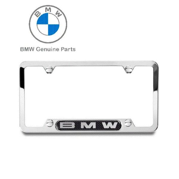 Original BMW Tatakan Dudukan Plat Nomor Silver Carbon US Version