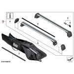 BMW I20 iX Roof Rail Rack System Base Carrier Cross Bar 82712472916 - Image 4