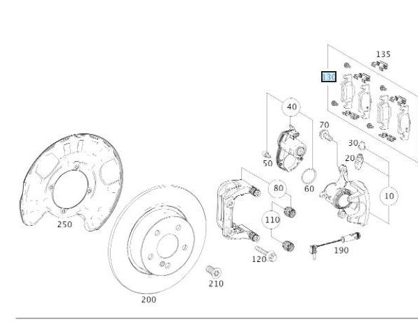 Original Mercedes W167 C167 GLE Class Brake Pads Kampas Rem Belakang