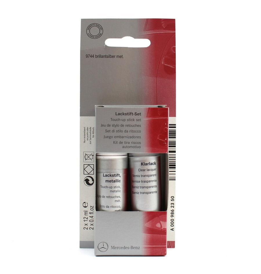 A0009862350119744_A Original Mercedes Brilliant Silver 9744 Touch Up Paint Cat Oles Mobil - Image 1