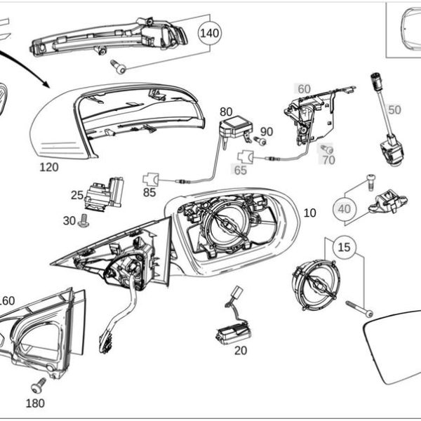 Original Mercedes W205 X253 W222 C217 C GLC S Class Kaca Spion KANAN