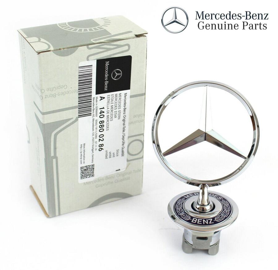 A1408800286_A Original Mercedes W140 S Class Emblem Logo Kap Mesin Berdiri Depan - Image 1
