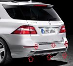 Mercedes W166 ML GLE AMG Rear Chrome Bumper Guard Lis Bemper Belakang