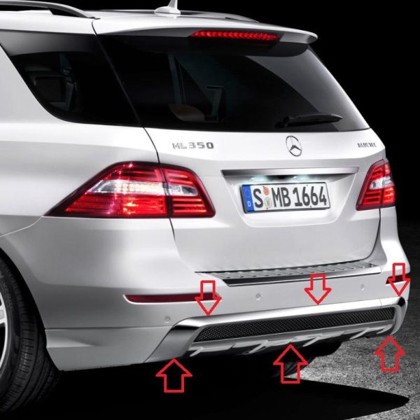 Mercedes W166 ML GLE AMG Rear Chrome Bumper Guard Lis Bemper Belakang