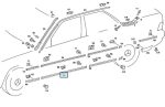 Original Mercedes 190E W201 Lis Body Pintu Depan Kiri , Bawah