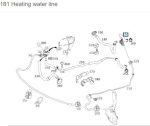 Original Mercedes W204 C Class Coolant Radiator Hose ke Firewall - Gambar 3